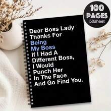 1pc Of Humorous Boss'S Day Spiral Notebook Travel Journal, Ideal For Work And Office Planning, Appreciation Gifts For Employees And Company Teams, Meeting Notepad, Thank You Gifts For Colleagues And Leaders - One Book (50 Pages, 100 Pages) - View 3