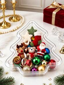 1/5/10/20/30 Set Kotak Hadiah Pohon Natal Transparan yang Dapat Digunakan Kembali dengan Tutup, Cocok untuk Liburan, Dekorasi Pesta DIY dan Wadah Hadiah Pesta, Kotak Penyimpanan dan Pajangan Ornamen Kecil - MultiWarna - View 2