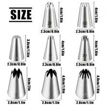 8pcs Large Stainless Steel Piping Nozzles, Suitable For Cake Decorating - Silver - View 3