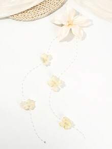 1pc Fashion Bohemian Cattleya Artificial Flower Hair Clip With Tassel, Women's Hair Accessory For Travel, Party, Gift For Friends - Multicolor - View 7