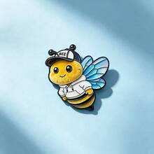 1/3 قطع شارة معدنية من سلسلة UV New Bee بتصميم كرتوني حيواني لطيف وواقعي، بروش إكسسوار لحقيبة الظهر للطلاب، مناسبة للارتداء اليومي والهدايا - متعدد الألوان - مشاهدة 8