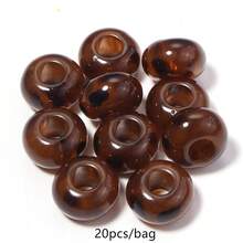 20pcs/Pack Manik-manik Transparan Berwarna-warni Motif Leopard dengan Lubang Besar Ukuran 14*8mm, Manik-manik Akrilik Motif Leopard Modis untuk Musim Gugur/Dingin, Gantungan Kunci Ponsel, dan Hiasan Tas Buatan Tangan DIY - Manik-manik berlubang besar bermotif macan tutul transparan - View 14