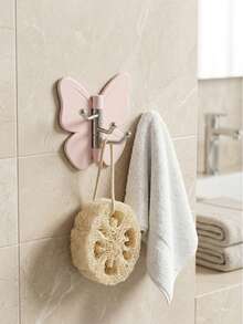 6Pcs Butterfly Wall Hooks, No Drill Self Adhesive Hooks, Decorative Heavy Duty Sticky Hanging Hooks For Bathroom Door Closet Home Organizer, Invisible Waterproof Wall Mount Hanging Holder Random Colors 2/4/6PCS - View 9