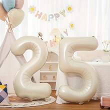 40-Inch Digital Balloon Birthday Anniversary Party Decoration Aluminum Foil Balloon For Birthday Party Decoration,Christmas - Cream - View 5