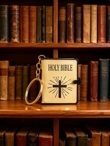 1pc Mini Bible Keychain, Cross Design Miniature Book Pendant, Portable Bag Charm, Suitable For Women And Men, Backpack, Handbag, Key Ring - Multicolor - View 10