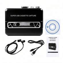 1pc Vintage Portable Cassette Player - Cassette To MP3 Converter With Auto Reverse, Dual Power (USB/Battery) And Built-In Speaker, Plug And Play, Compatible With Windows/IOS Systems, Comes With Earphones, High Fidelity Stereo, Suitable For Nostalgic Travel, Sports, Office And Other Occasions, Can Save Vintage Cassette Collection - Ideal Gift For Music Lovers - View 13