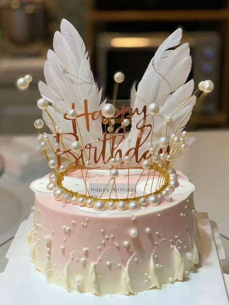 3件公主主題生日蛋糕裝飾，皇冠金色生日快樂蛋糕插牌，女神主題蛋糕裝飾，適用於生日派對、婚禮週年、情人節、母親節蛋糕裝飾，優雅可愛（請搭配托盤與插棒使用） - 彩色 - 查看 1