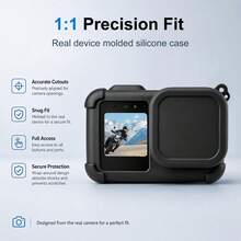 بطانية حماية سيليكون للجسم ل- MISSION 1 / 1 PRO PULUZ مع بطانية للعدسة وحزام (أسود) - مشاهدة 2