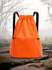 A Neutral Color Soft-Shell Fitness Backpack With Mesh Pockets, Adjustable Shoulder Straps And Checkered/Strap-Locking Closure, Is Perfect For Outdoor Activities And Travel. - Multicolor - View 9