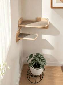 Wooden Wall-Mounted Cat Hammock, Cat Jumping Platform, Climbing Ladder, Cat Climbing Toy Rack Combination Cat Tree - Multicolor - View 9