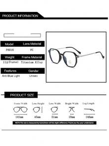 Retro Fashion Ultra-Light Weight Polygonal TR Titanium Alloy Eyeglass Frame Unisex Brand Design For Men And Women Large Frames Flat Lenses Glasses - A - View 3