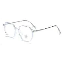 Retro Fashion Ultra-Light Weight Polygonal TR Titanium Alloy Eyeglass Frame Unisex Brand Design For Men And Women Large Frames Flat Lenses Glasses - A - View 6