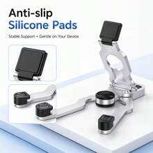 1pc-360° Rotating Folding Desktop Stand, Non-Slip Silicone Protection Multi-Position Support, Suitable For Smartphones, Tablets, Home, Work, Travel - A - View 8