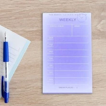 1pc Korean Ins Style Memo Pad, Fresh Purple Daily/Weekly Planner Sticky Notes, Japanese Highly Attractive To-Do List Memo Paper, Portable Pocket Schedule Notebook, Student Office Planner Decoration, 2 Styles Available - one-size - View 9