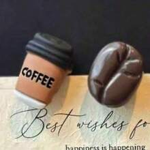 8/10pcs Coffee Cup And Coffee Bean Refrigerator Magnets, Cartoon Personalized Fridge Stickers, Essential For Coffee Shop, Kitchen Home Decor, Room And Office Desk Accessories - Multi-color - View 7