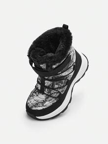 Balabala Kids' Winter Sports Shoes, Soft & Warm, Outdoor Walking Shoes For Boys & Girls - Black Tones - View 2