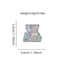 1/9pcs UV Rainbow Gradient Wealth English Brooch Funny Hip Hop Metal Badge Clothing Bag Personalized Accessory, Suitable For Daily Wear And Gift - Multicolor - View 13