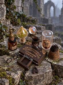 Miniature Distressed Style Witch Potion Bottle Scene Accessories, Dollhouse Halloween Atmosphere Miniature Decor, Mini Alchemy And Apothecary Scene Accessories - one-size - View 2