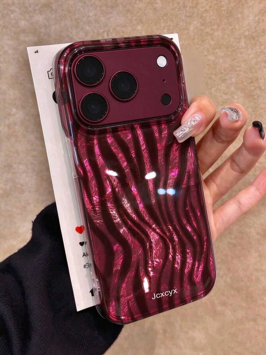 奢華豹紋四色拼接波浪斑馬條紋手機殼，適用於 iPhone 18 Pro Max 18 Pro 17 Pro Max 17 Pro 17 Air 17 12 13 14 15 16 Pro Max 14 Plus 15 Plus 16 Plus 11 17 16 15 14 13 12，亮面保護殼