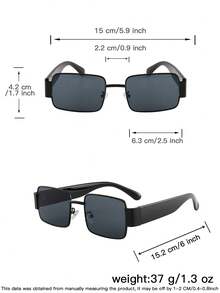 1 PC Men's Modern Simple Square Fashion Glasses Lightweight Frame Gray Lens Retro Chic Style Suitable For Daily Street Travel Look With Glasses Box - Multicolor - View 10