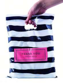 100pcs Plastic Gift Bags Set With "Thank You" Design - Durable, Stylish, Reusable, Suitable For Retail Store Or Gift Shop Packaging, Gift Bags, Gift Wrapping, Fashion Packaging, Sturdy Structure, Small Size - Gift Bag Set - View 2