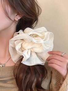 2/1pc Women's Lace Hair Scrunchie, Large Size Fashionable Versatile, Suitable For Bathing, Face Washing And Outfit Matching - Multicolor - View 13