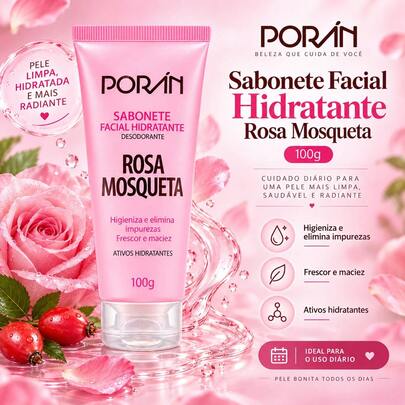 Sabonete Liquido Facial E Corporal Porán Limpeza Suave Linha Bem Me Quero Frutas