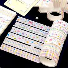 3pcs Light Star Diary Washi Tape Set, Rainbow Line Star Bow Plaid Girl Planner Decoration Tape - Multicolor - View 3