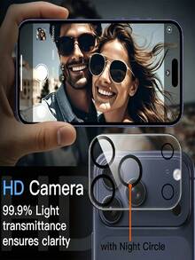 6片裝 8K HDR 相機保護膜，適用於 iPhone 18 Pro Max 18 Pro Duo 17 Pro Max 17 16 15 14 13 12 Plus Pro Max，不易脫落，強吸附力，防刮，全覆蓋，防摔 - 6pcs - 查看 7