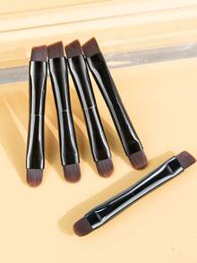 SEPROFE 5Pcs Mini Double Ended Makeup Brushes, Small Eyeshadow Brushes And Eyebrow Brushes, Ultra Soft Fibers Fit Eyes For Smooth Natural Makeup, Metal Handles, Portable Makeup Tools For Daily Or Travel Use - Black - View 8
