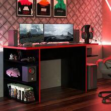 Escritorio Gamer Madesa Para Pc Y Consola - Rojo - Ver 1