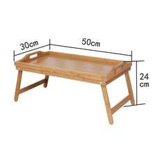 Mini Foldable Multi-Function Wooden Tray Table For Home Bedroom Bed Use, Simple Bamboo Laptop Desk - Multicolor - View 6