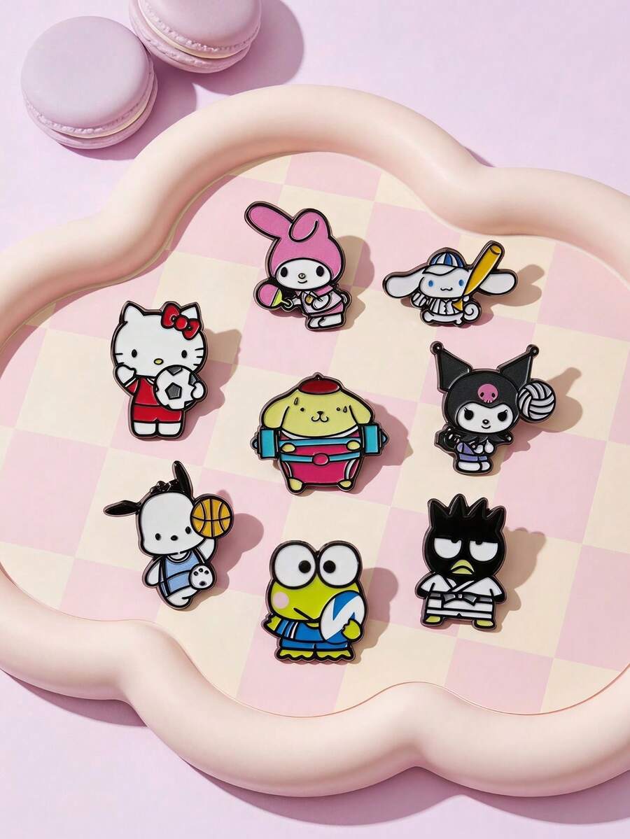 HELLO KITTY AND FRIENDS | Joivida 2PCS Cute Sports Cartoon Character Metal Badge Set, Suitable For Clothing And Accessories, Suitable For Both Men And Women - 2pcs - View 1
