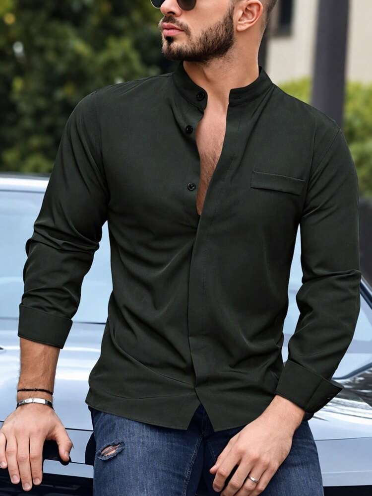 Men Shirts - Black - View 1