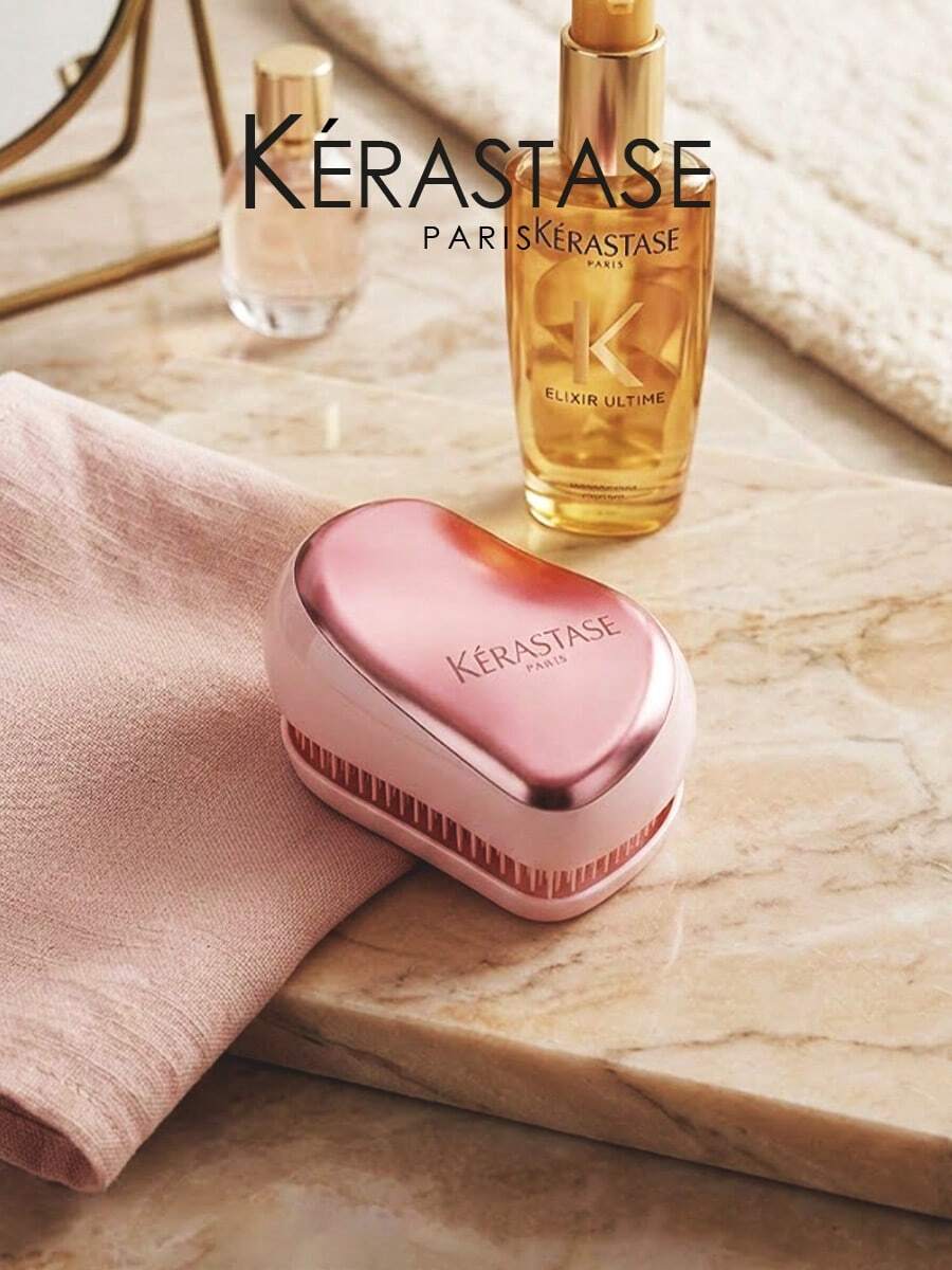 Lược gập du lịch Kérastase Silver mini cầm tay, lược chải tóc massage tóc - Hồng - Xem 1