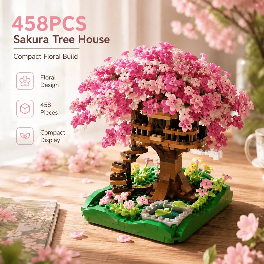 Balok Bangunan Bonsai Bunga Matahari, Seri Tanaman Model Bunga, Tanaman Pot Buatan yang Dapat Diatur, Hadiah Sempurna untuk Pecinta Bunga, Hari Valentine, Natal, Ulang Tahun