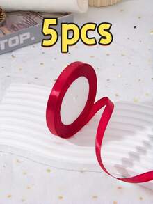 1 Roll Satin Ribbon, 1cm Wide 22m Long, Smooth Solid Color Fabric Ribbon, Suitable For Gift Wrapping, Wedding Bouquets, DIY Bows, Party And Cake Decoration - Multi-color - View 17