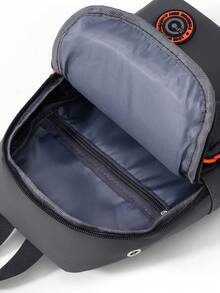 Men's Crossbody Bag, Portable Chest Bag, Single Shoulder Bag, Multifunctional Small Backpack, Sports Cycling Bag, Large Capacity Chest Bag - Grey - View 4