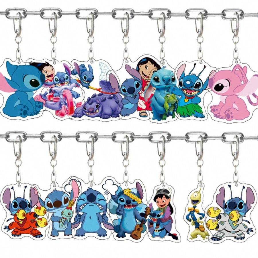 Disney 2D Graphic Design New Stitch Keychain, Suitable For Decorating Bags And Car Keys, Ideal Gift For Valentine's Day, Birthday, Anniversary, Graduation, Thanksgiving - A - View 1