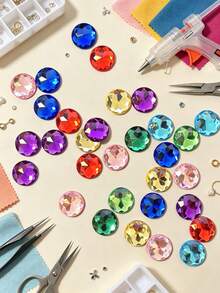 Rhinestone Akrilik Datar Asimetris, 50/100/200 buah Batu Permata Berlian Aneka Bentuk, Aksesori Dekoratif DIY, Cocok untuk Pembuatan Perhiasan, Pakaian, Sepatu, dan Tas - Warna-warni 2 - View 8