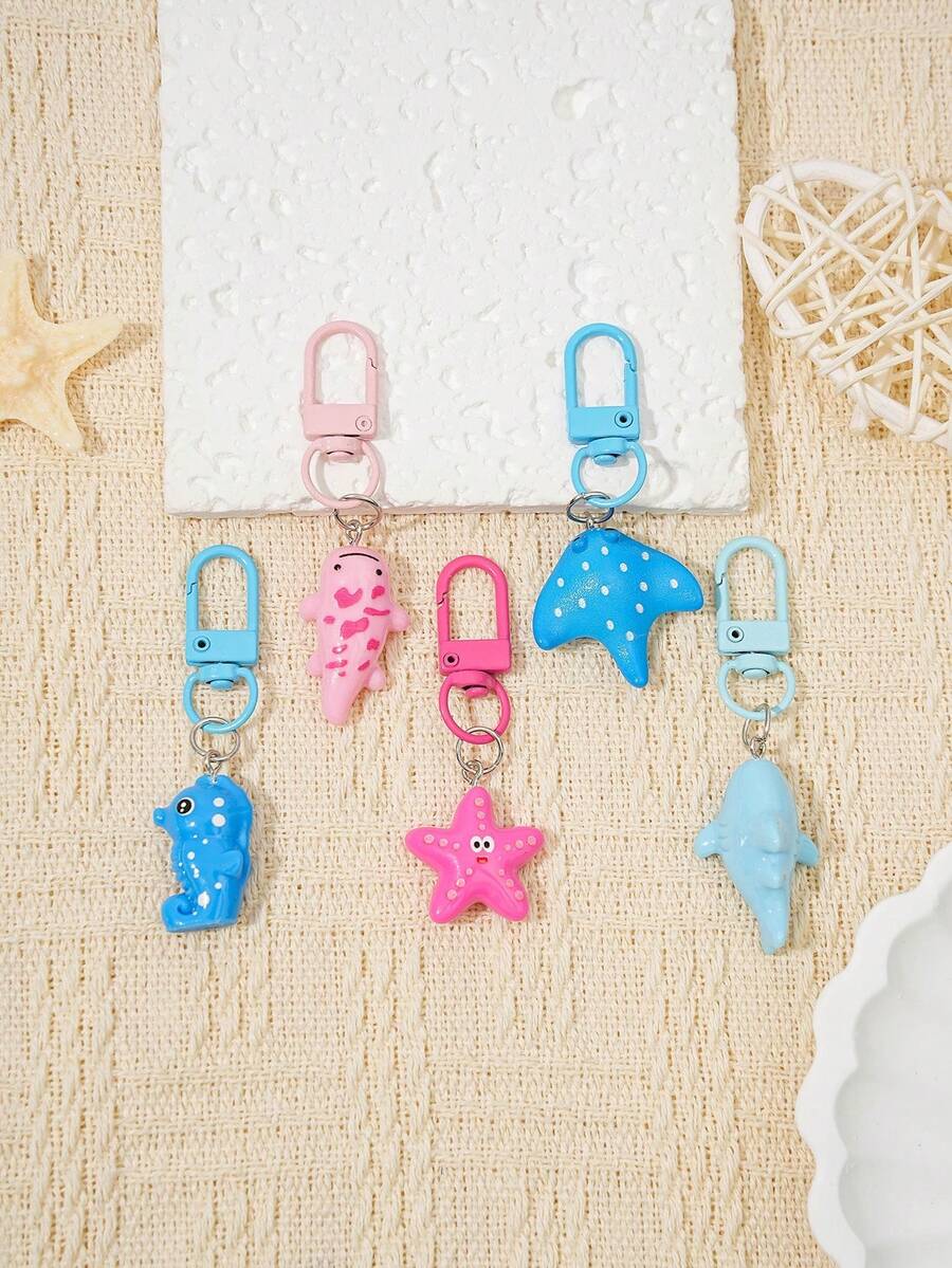 Cute Mini Resin Ocean Animal Keychain Pendant, Cute Sea Creature Snap Hook Bag Charm For Key & Backpack Decoration - Multicolor - View 1