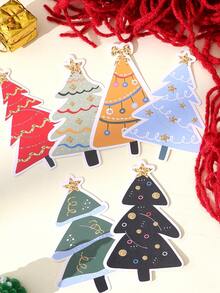 24pcs/Set Christmas Tree Series Lollipop Cards, Candy Theme Cards, Fun Message Cards And Reward Cards - Perfect For Christmas Decor, Gift Wrapping Or Holiday Celebrations - View 1