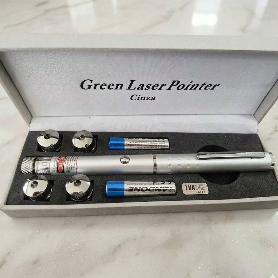 Caneta Laser Longo Alcance 5 Pontas - Luatek Laser Cinza