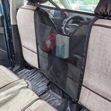 1pc Universal Black Car Rear Seat Partition Net, Portable Installation, Car Interior Storage Organizer, Large Capacity Safety Barrier Net - A - View 3