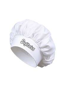 Women 12 Zodiac Signs Satin Hair Bonnet, Horoscope Letter Print Sleep Cap, Wide Elastic Band Silky Night Cap, Soft Satin Headwear For Hair Protection - White - View 20