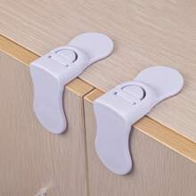2/4/6/8/10pcs Baby Right Angle Drawer Lock Anti-Pinch Baby Cabinet Lock No Drilling Snap Lock - Multicolor - View 5