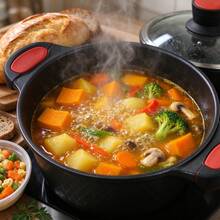 6 Pcs Stockpot Cookware Set, 2.5L 4.5L 7.0L Non‑Stick Cooking Pots With Tempered Glass Lids, Heat‑Resistant Silicone Handles, Multipurpose Soup Stew Pot Compatible With Gas Stove & Induction Cooktop For Home Kitchen - View 7