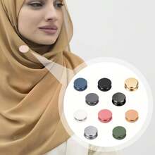 8pcs No-Sew Clothing Clips, Multi-Function Flat Round Garment And Scarf Clips - Adjustable Buttons Without Sewing, Suitable For Sweaters, Jackets, Dresses, Headscarves, Shirts - 10 Colors - Style a - View 5