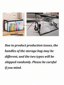 1pc Transparent PVC Storage Box, Foldable With Transparent Window Storage Bag, Extra Large Durable Transparent Storage Bin, Thickened Waterproof Rectangular Storage Box, Suitable For Books, Toys, Stationery And Snacks, Space-Saving Home And Classroom Storage, Practical Holiday Gift Choice, Bedroom Decor, Back To School, Autumn Decor, School Supplies - View 8