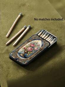 1pc Vintage Rose Gold Metal Matchbox, Holds 20 Matches (Matches Not Included), Pocket Size; Suitable As A Gift For Yourself, Girlfriend Or Mother, Also Suitable As A Birthday, Holiday Or Christmas Gift. - View 3